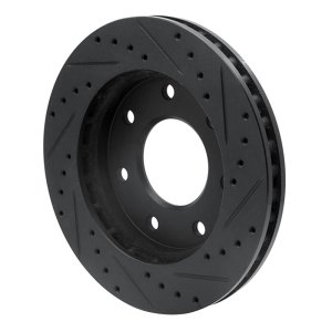 Ford F-250 Brake Rotor (1) - Front Left - R1 Concepts - Drilled & Slotted - Black - `97-`04